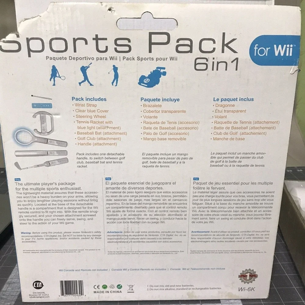 Nintendo Sports Pack For Wii Sports 6 in 1 Accessory Kit White